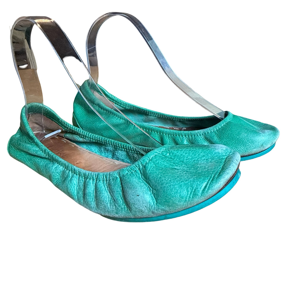 Tieks Gavrieli Clover Green Ballet Leather Round Toe Flats Shoes Loafers sz 7